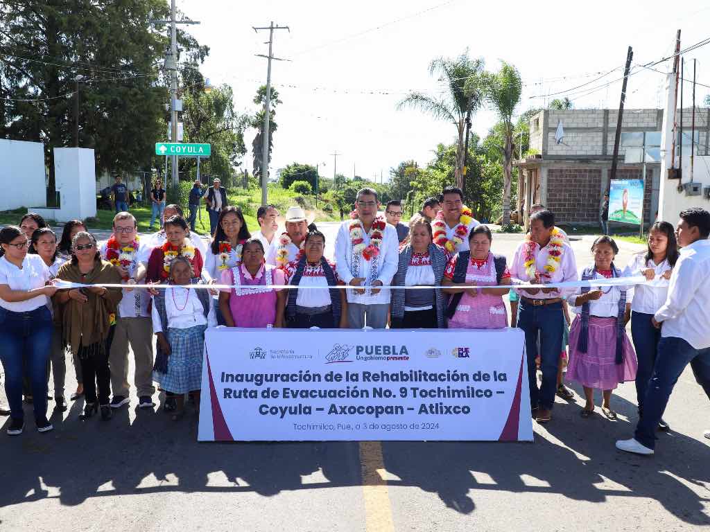 Entregan rehabilitada la ruta de evacuación 9 Tochimilco-Altixco