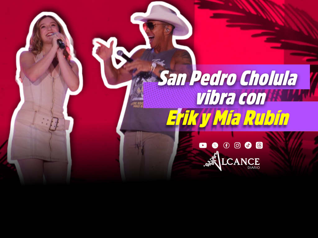 Cholultecas cantan y disfrutan a Erik y Mía Rubín en la Feria de San Pedro Cholula