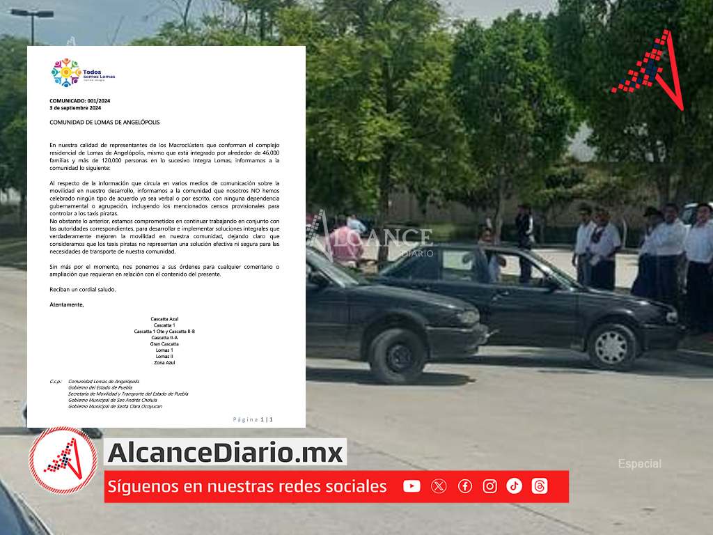 Niegan representantes de Lomas de Angelópolis acuerdo para circulación de taxis piratas