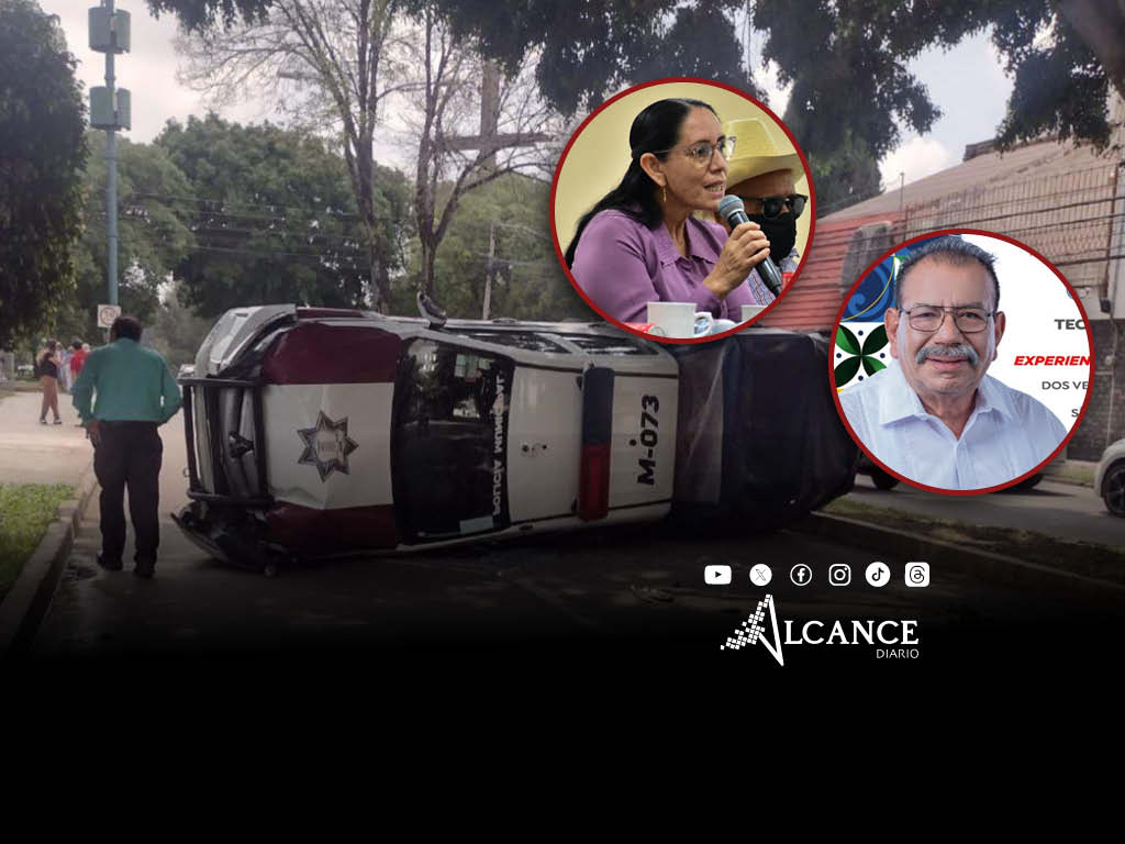 Volcadura de patrulla deja lesionados a alcaldesa saliente y electo de Tecomatlán en Prados Agua Azul