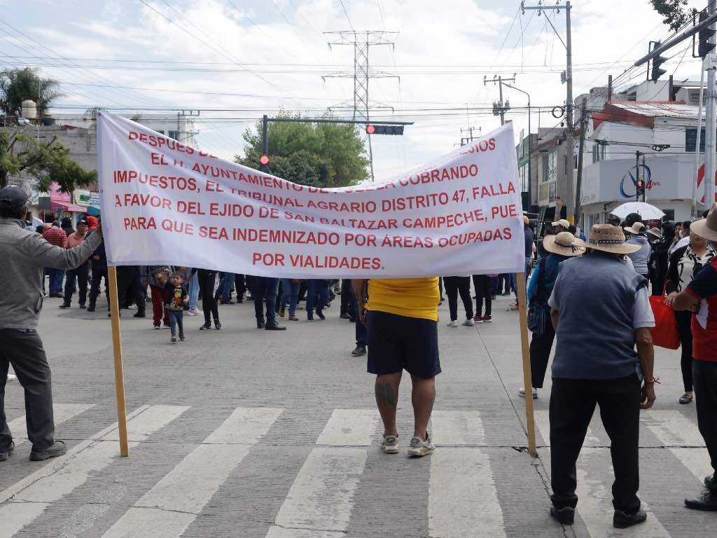 A la espera de resolución; se actuará conforme a la ley: Domínguez tras protesta de ejidatarios de San Baltazar Campeche