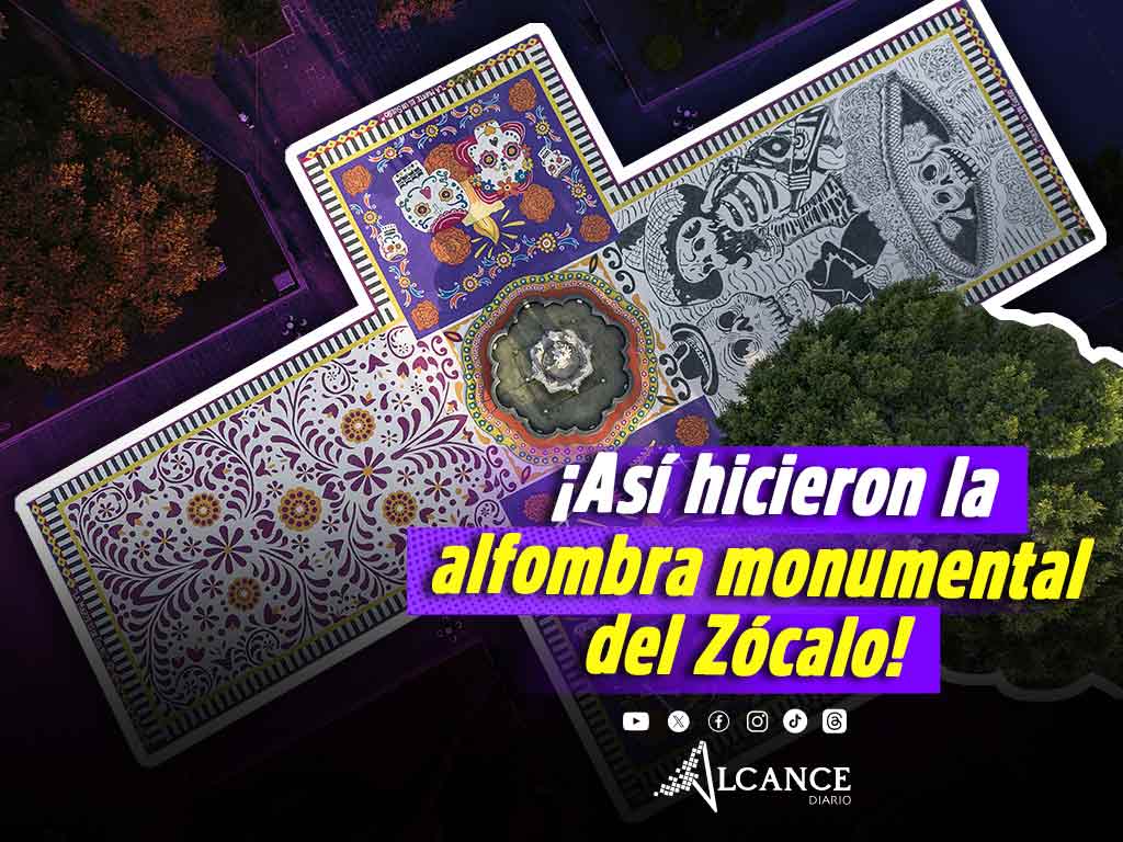 Más de 30 horas de trabajo para hacer realidad el tapete monumental del zócalo de Puebla