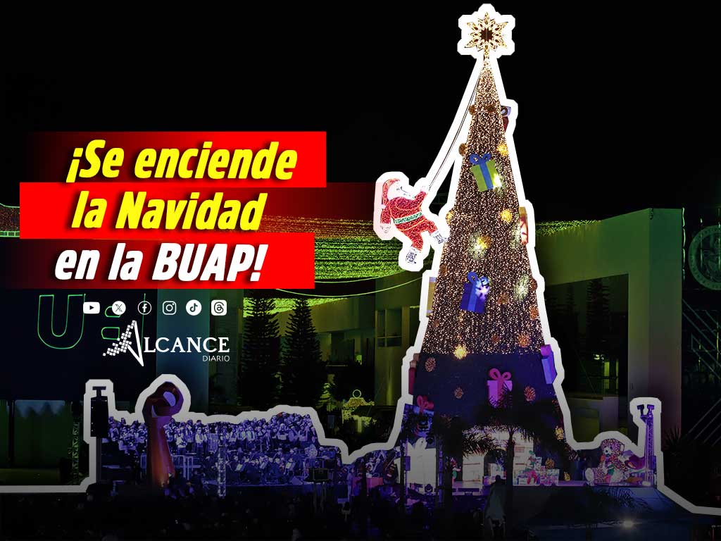 ¡Llega la Navidad al CCU! Así fue el encendido del árbol de la BUAP