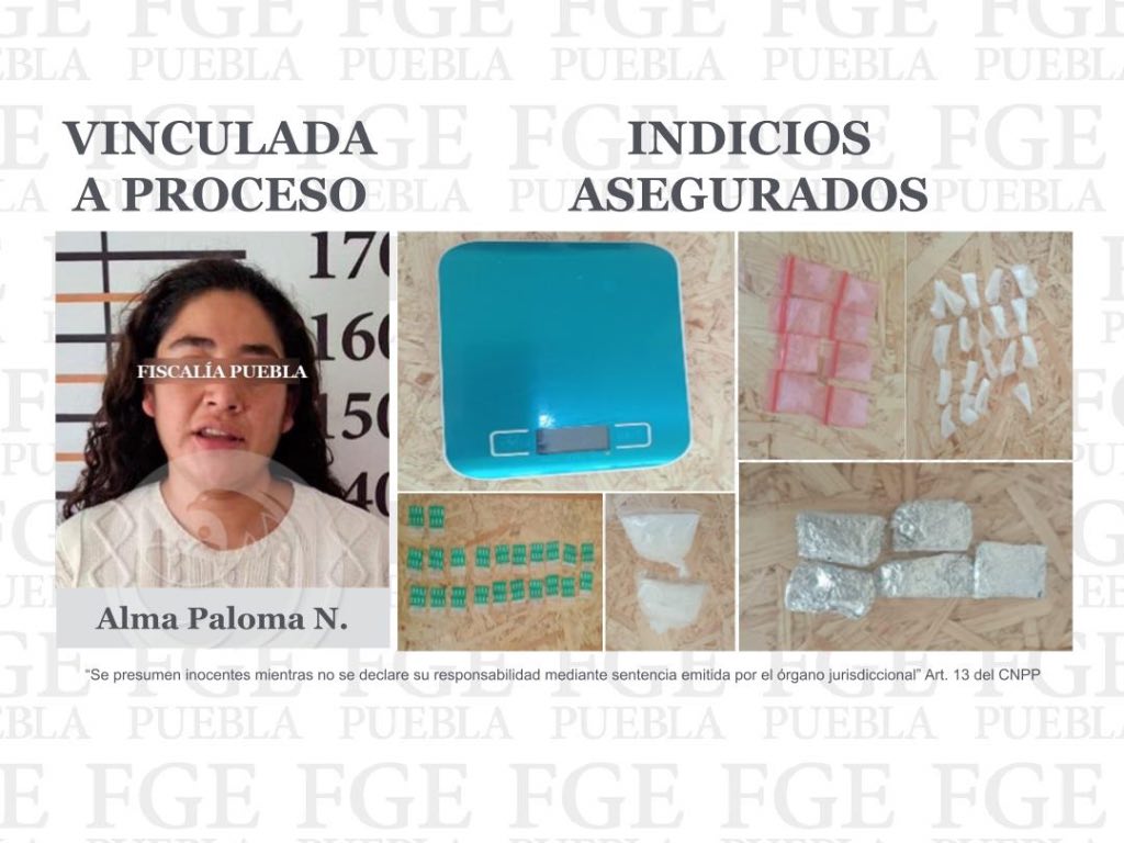 Detienen a Paloma N. con más de 50 dosis de droga en Tecamachalco; ya está vinculada a proceso