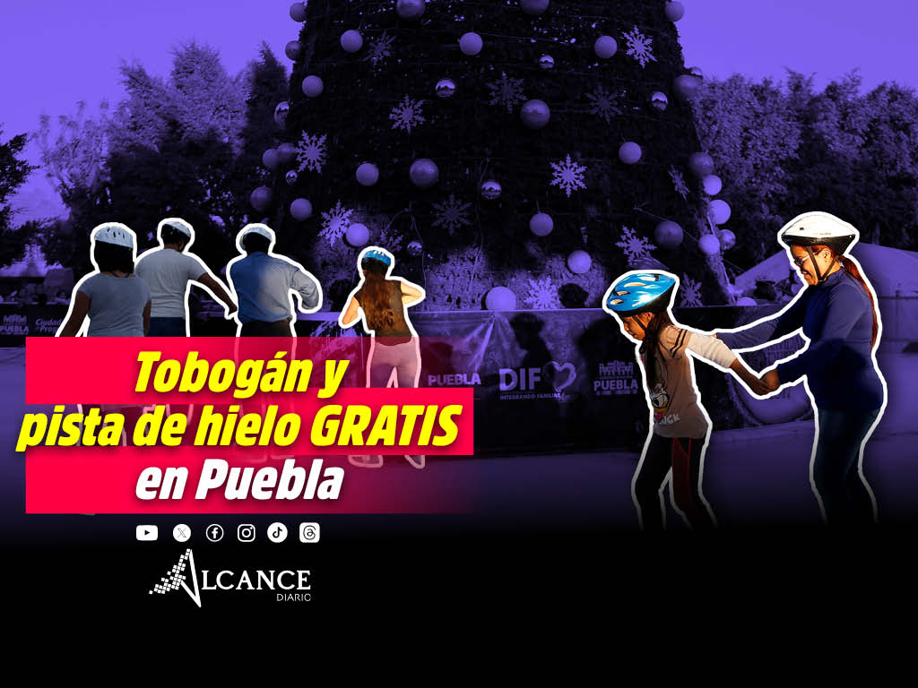 Todos los detalles para que disfrutes del tobogán y la pista de hielo totalmente GRATIS en Puebla
