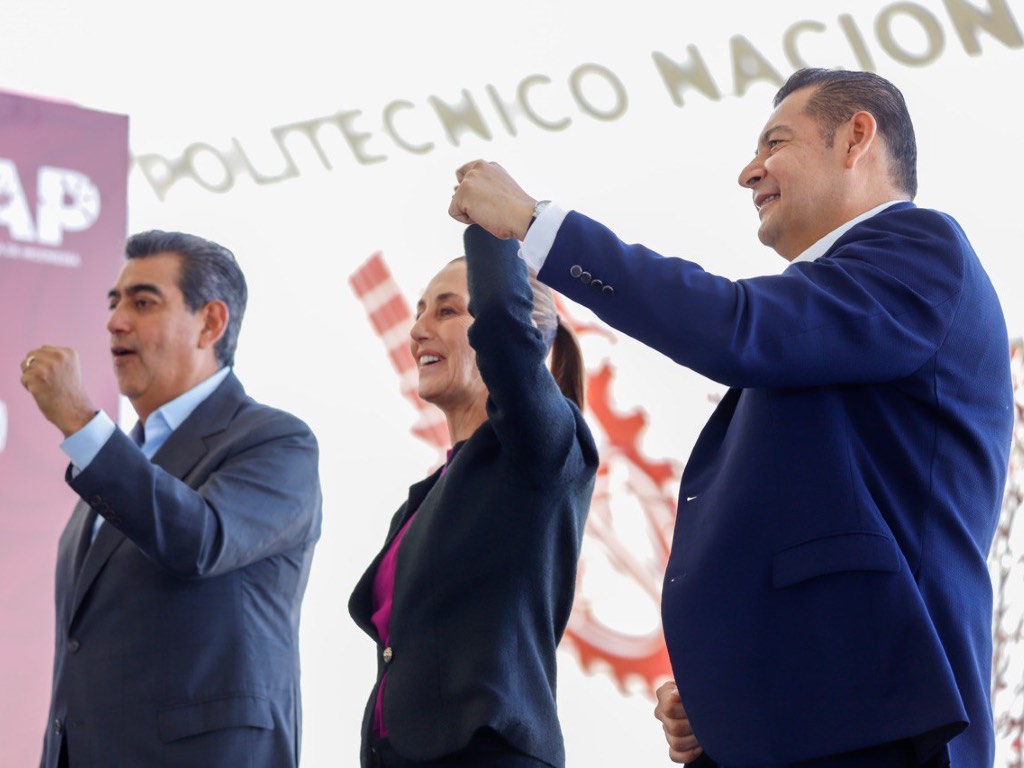 Reconoce Sheinbaum trabajo de Sergio Salomón y desea éxito a Alejandro Armenta