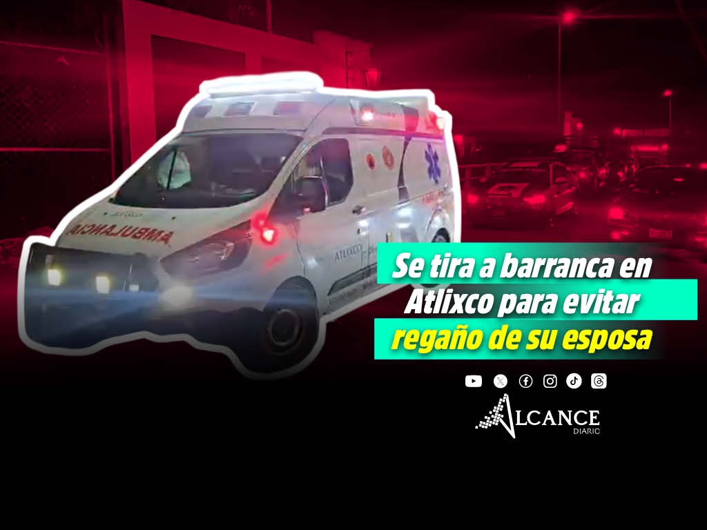 Hombre se avienta a barranca para huir de su esposa en Atlixco: empeñó dos computadoras para ir a un “table”