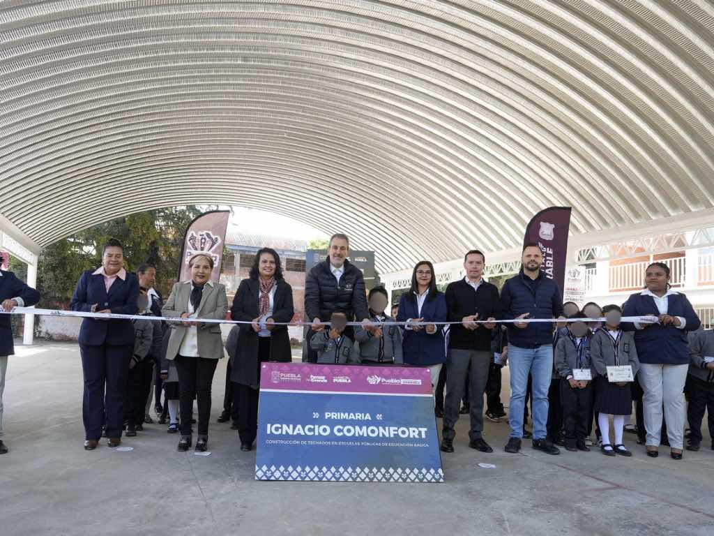 Inaugura Pepe Chedraui techados en escuelas de la colonia Benito Juárez