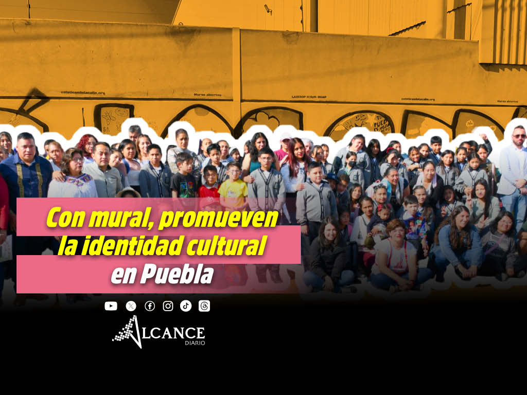 Niños crean mural en San José los Cerritos; busca la BUAP reforzar importancia de lenguas maternas