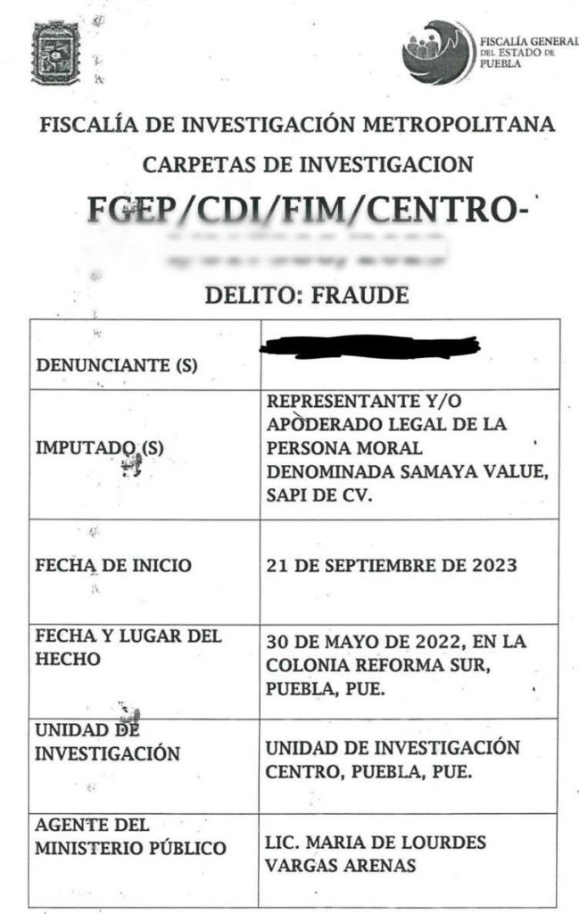 Denuncia Financiera