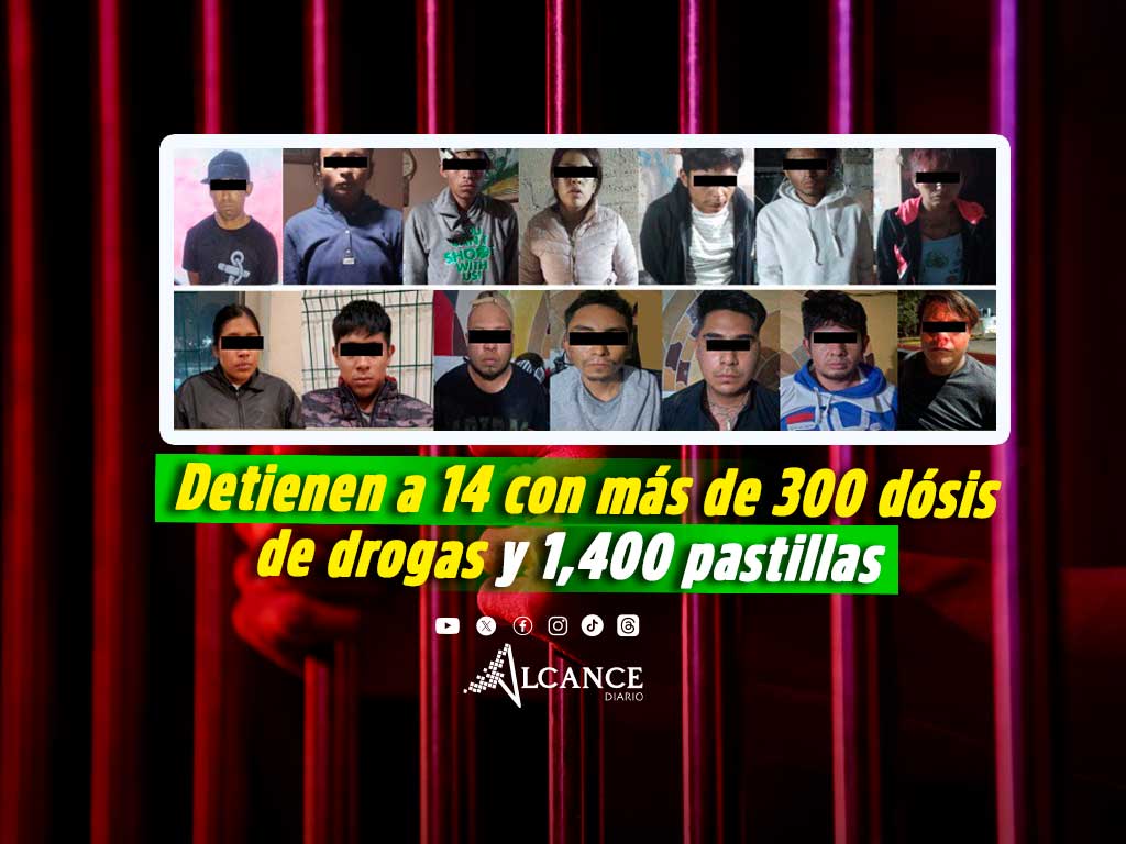 Desmantelan cinco puntos de venta de droga en Puebla, Coronango y Tlahuapan; caen 14 implicados