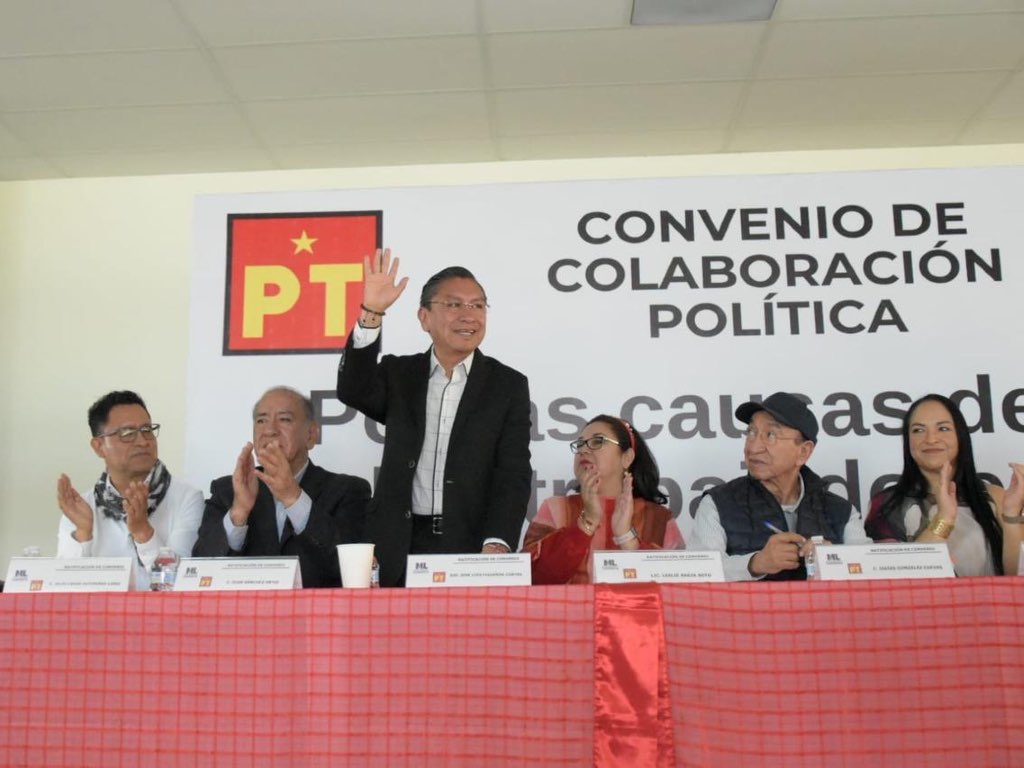 Firman convenio el PT en Puebla y el Movimiento Laborista Nacional