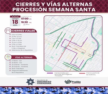 calles Procesión de Viernes Santo