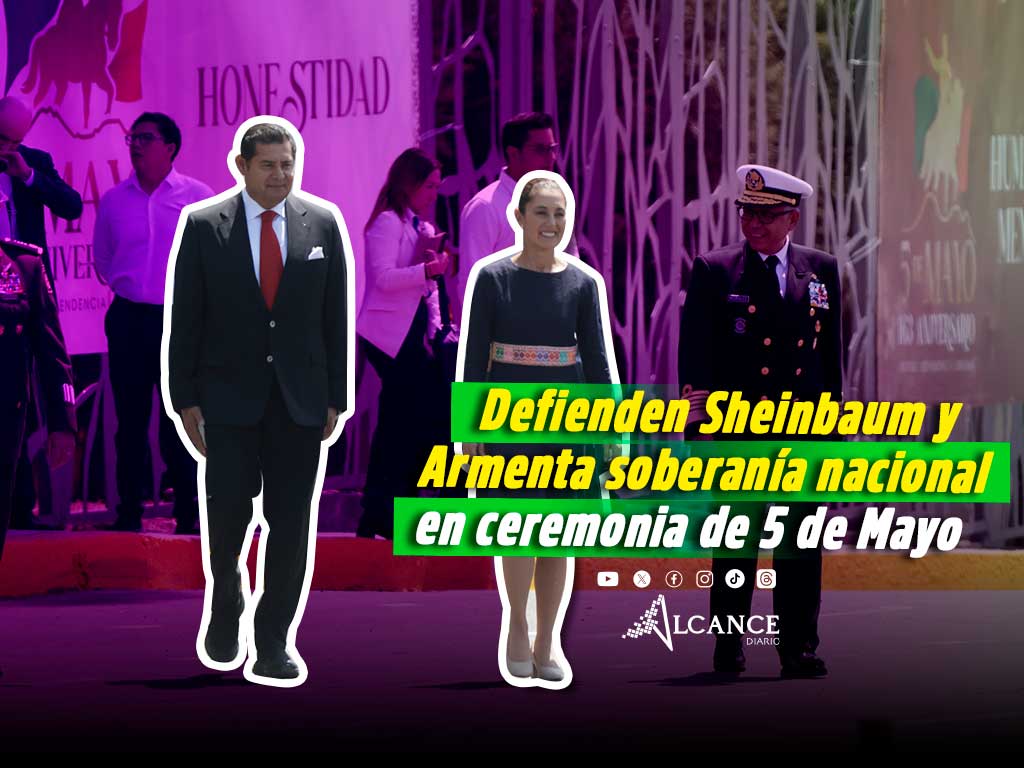 Soberanía nacional y rechazo a conservadores: los mensajes de Sheinbaum y Armenta en su primer 5 de Mayo
