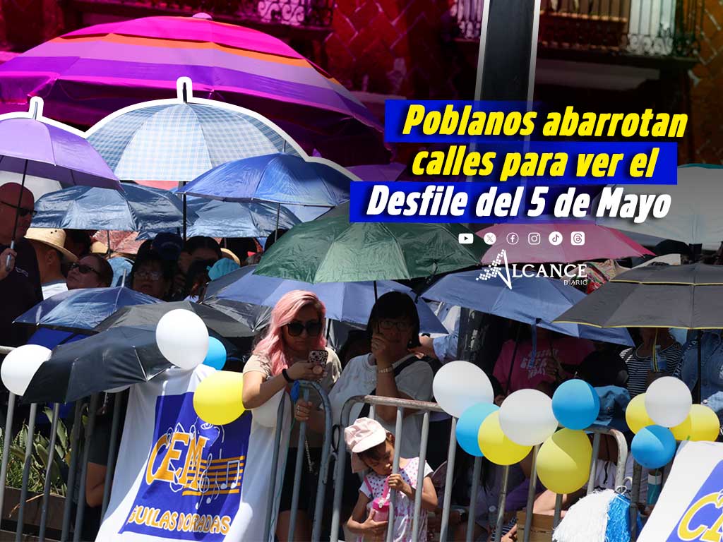 Poblanos se forman cuatro horas para ver el desfile del 5 de Mayo: bandas y contingentes, lo más esperado