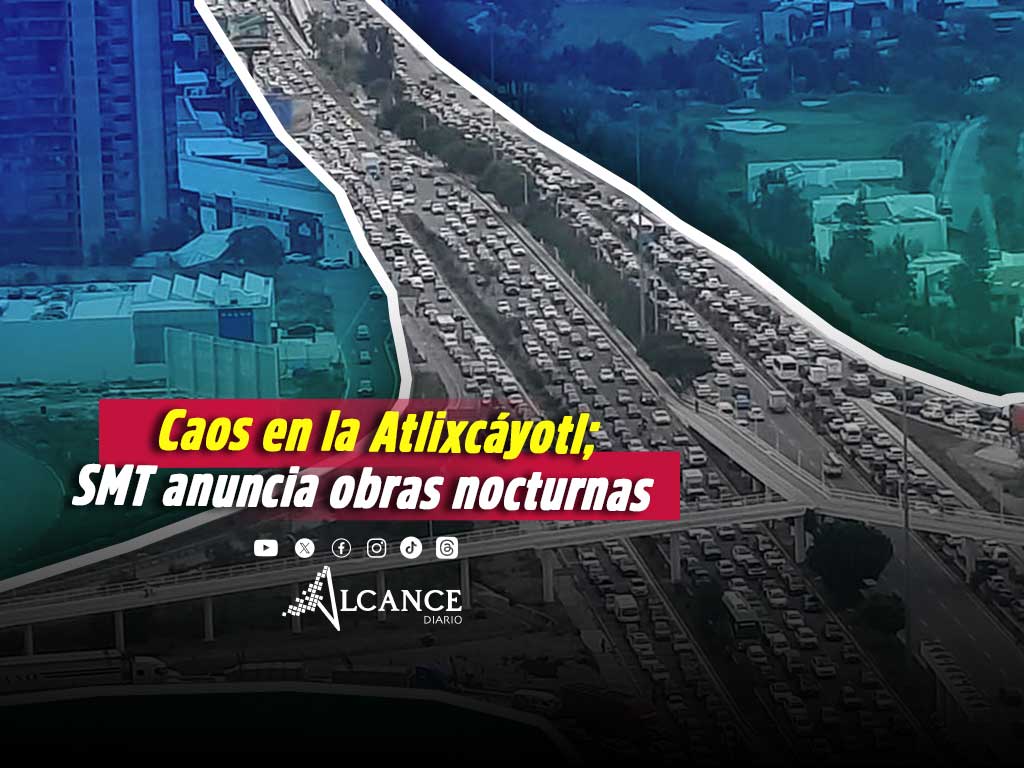 Viernes de tráfico en la Atlixcáyotl; SMT anuncia que habrá obras nocturnas para evitar congestionamiento