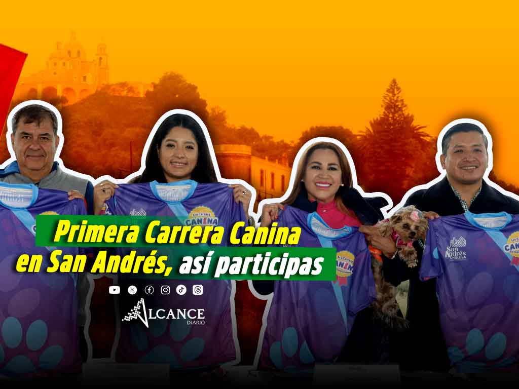 Presentan playera y medalla para la primera carrera canina en San Andrés Cholula, así puedes inscribirte
