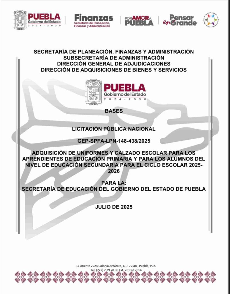 Gobierno de Puebla entregará más de un millón de uniformes gratuitos, lanzan licitación