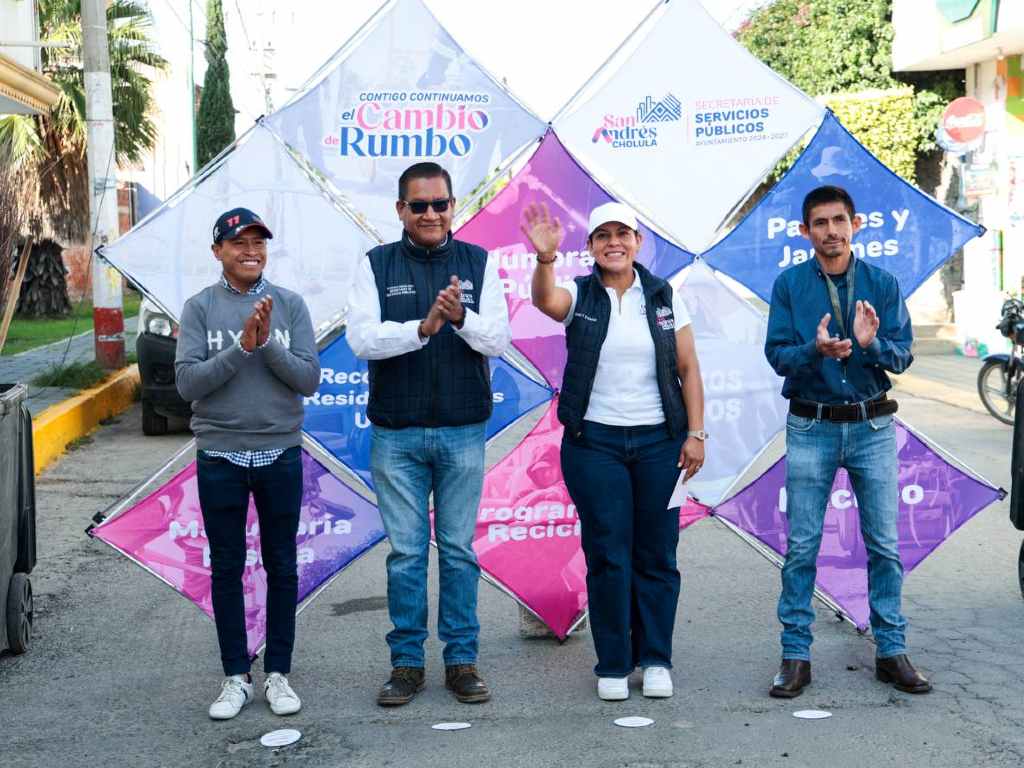 Lupita Cuautle refuerza mantenimiento urbano en San Francisco Acatepec
