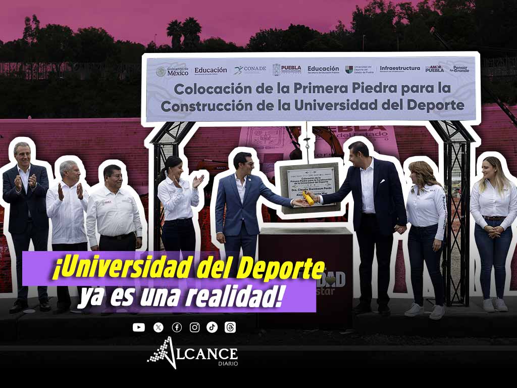 Armenta y Rommel Pacheco colocan primera piedra de la Universidad del Deporte de Puebla