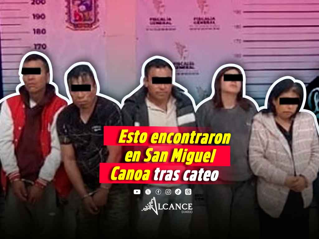 9 detenidos, drogas y armas aseguradas, deja cateó en San Miguel Canoa