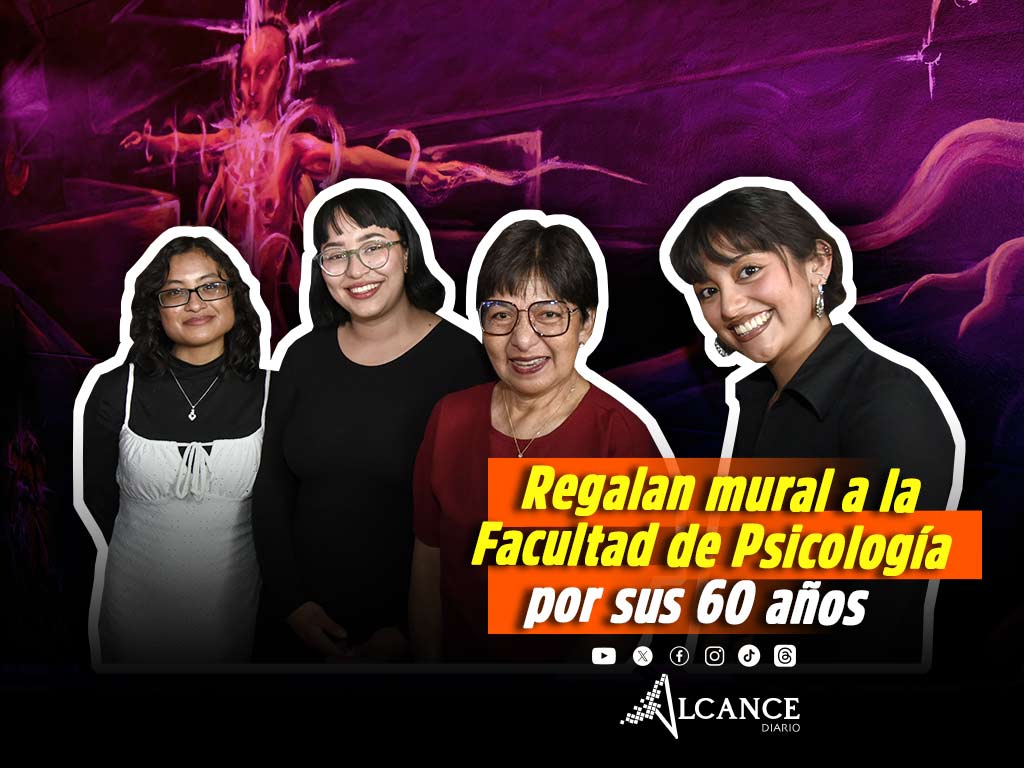 Estudiantes de Artes realizan mural en la Facultad de Psicología por sus 60 años