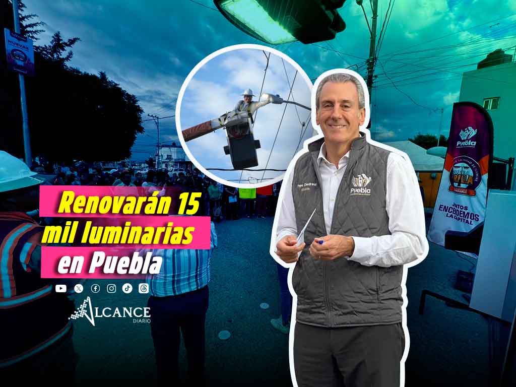 Ayuntamiento de Puebla proyecta renovar 15 mil luminarias este año con el programa "Puebla Brilla"