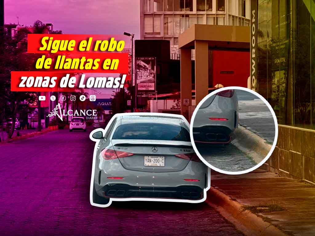 ¡Increíble! Continúa en Lomas de Angelópolis el robo de llantas a vehículos