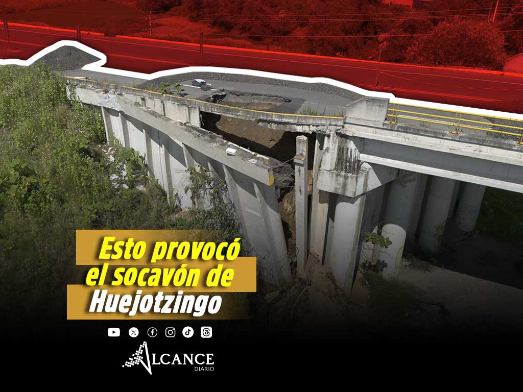 Tirantes oxidados causaron socavón en puente del Bulevar Aeropuerto en Huejotzingo