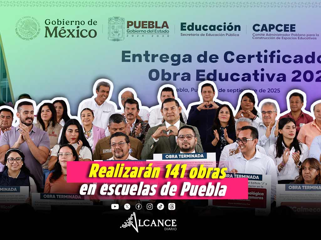 Entregan 216 mdp para obras en escuelas de Puebla