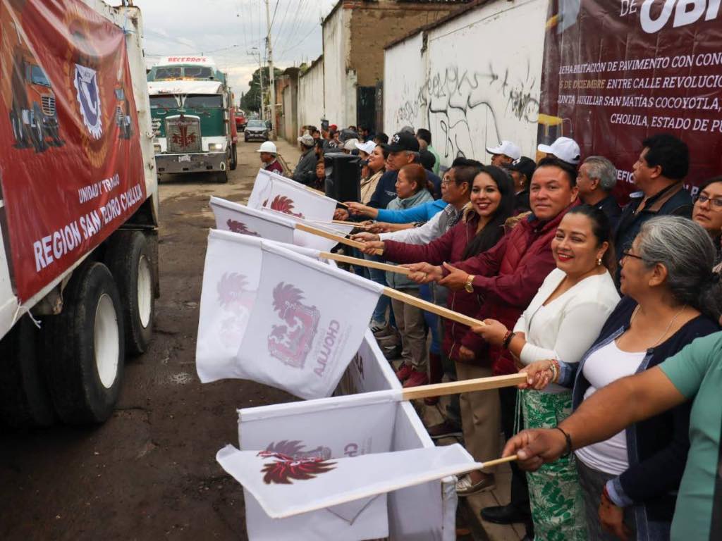 Arranca Tonantzin Fernández rehabilitación de vialidades en juntas auxiliares de Cholula