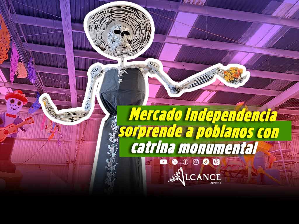 Una vez más, el Mercado Independencia sorprende con Catrina y ofrenda monumental