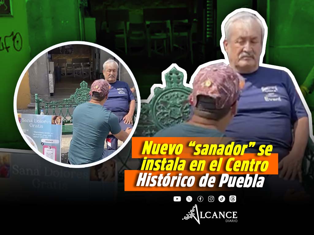 Llega nuevo curandero al Zócalo de Puebla; decenas hacen filas