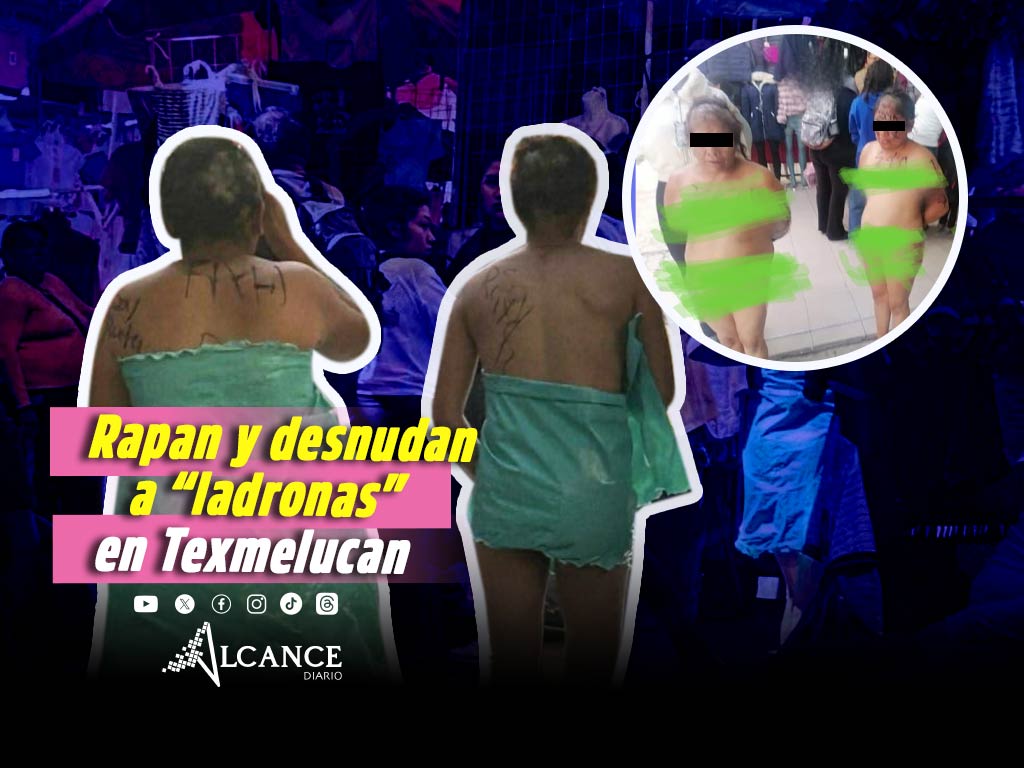 Agarran a tres presuntas ladronas en tianguis de Texmelucan