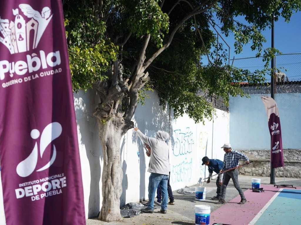Realizan Jornada de Pintura en la Cancha de Usos Múltiples La María