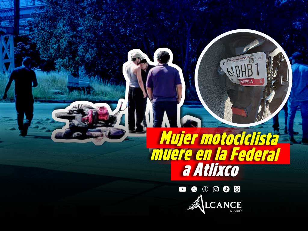 Mujer motociclista fallece tras un percance vehicular sobre la carretera federal a Atlixco