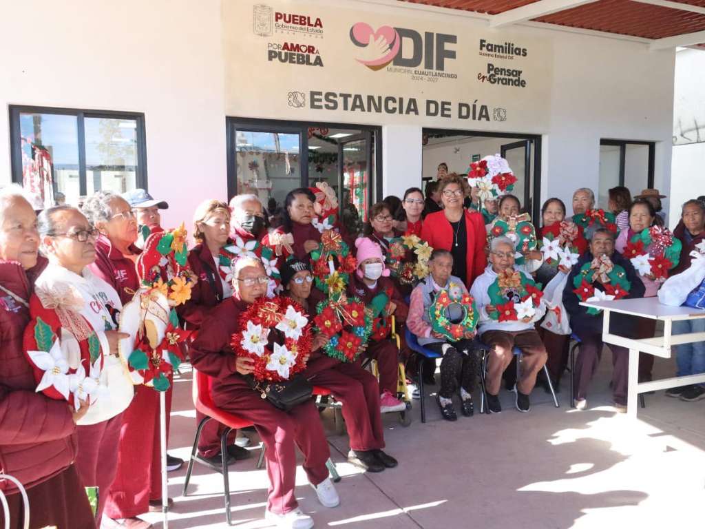 Tere Alfaro festeja fin de año con adultos mayores de las Estancias de Día de Cuautlancingo