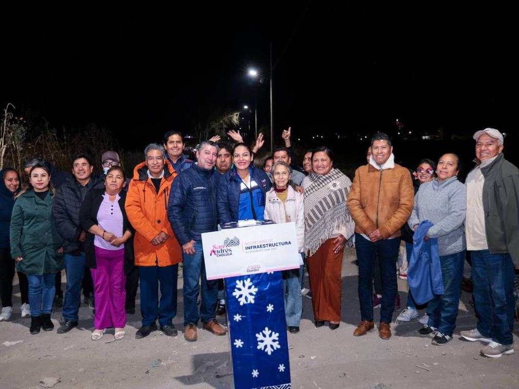 Entrega gobierno de San Andrés Cholula ampliación de la red eléctrica en San Luis Tehuiloyocan