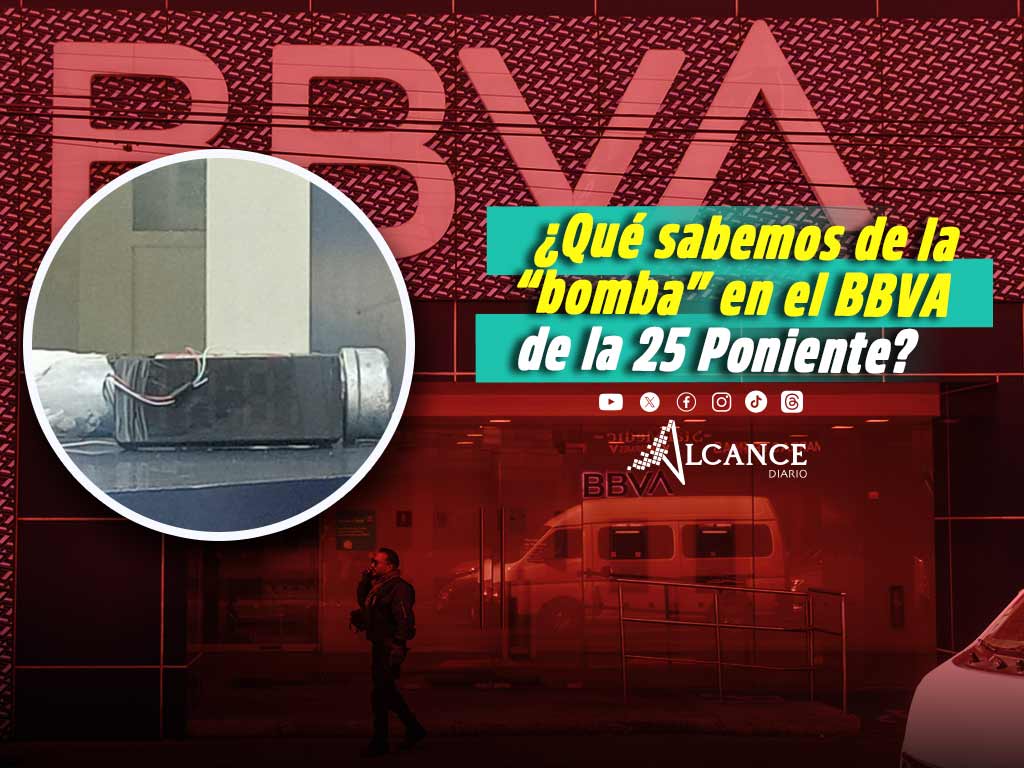 ¿Y esto? Aseguran artefacto sospechoso con cuenta regresiva en BBVA de la 25 Poniente