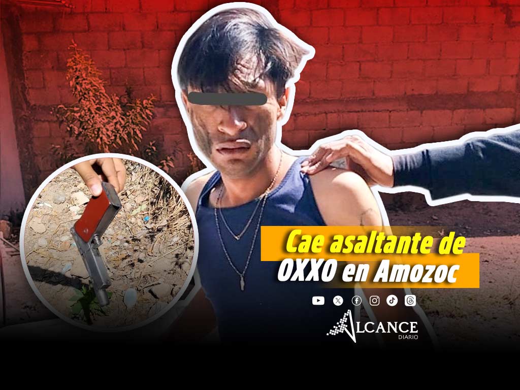Lo detienen tras asaltar un OXXO en Amozoc; traía arma hechiza