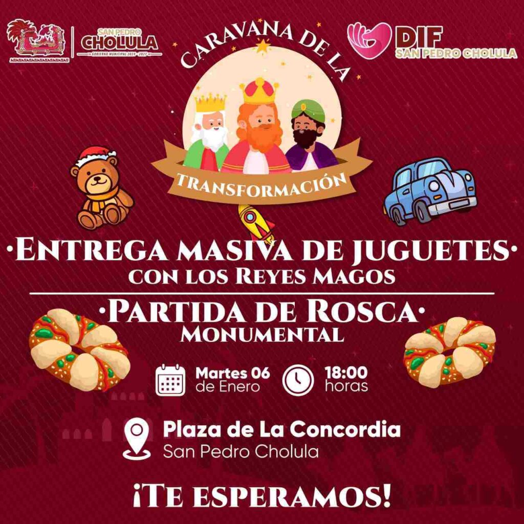 Con “Caravana de la Transformación”, los Reyes Magos llevarán juguetes a San Pedro Cholula