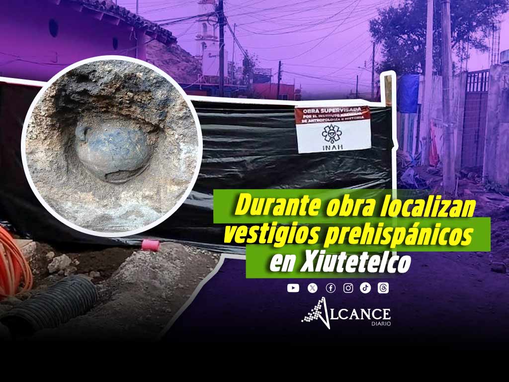 Encuentran vestigios prehispánicos en Xiutetelco durante obra de pavimentación