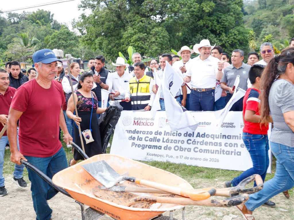 Mil 500 mdp para Obra Comunitaria en Puebla este 2026, anuncia Armenta