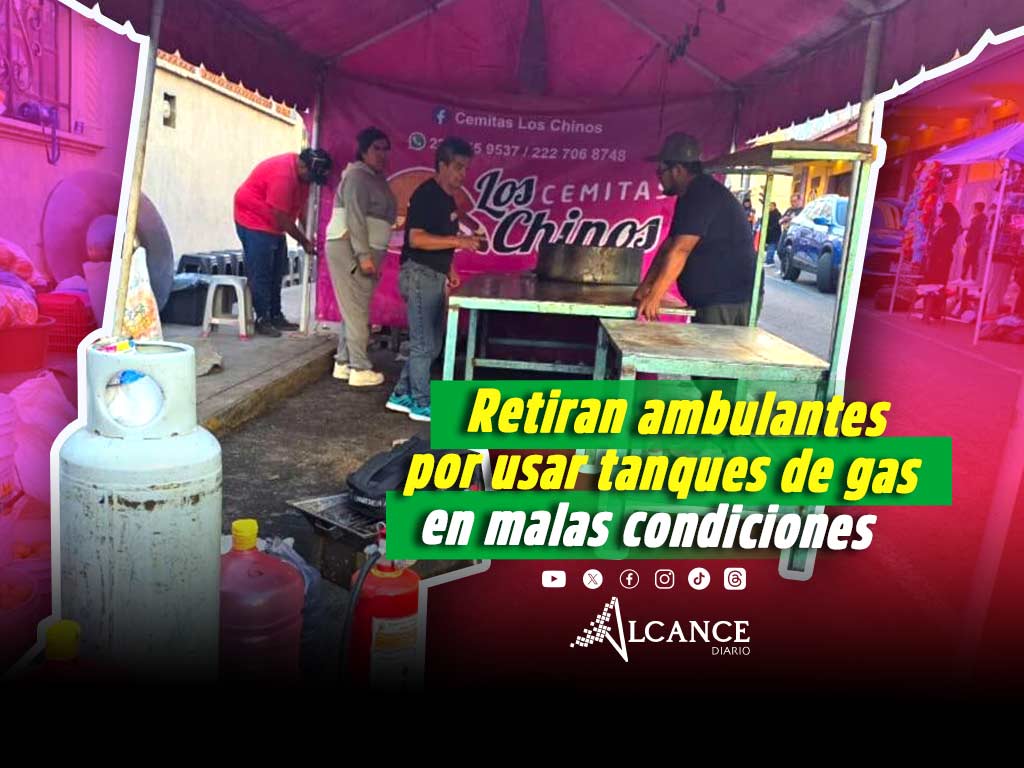 Detectan riesgos por gas y retiran a 47 ambulantes de la vía pública