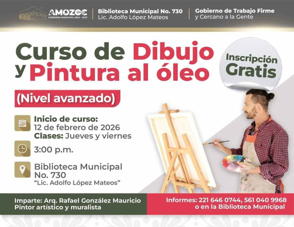 Así puedes participar en el curso avanzado de dibujo y pintura al óleo en Amozoc