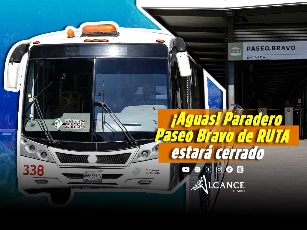 Cerrarán paradero Paseo Bravo de RUTA en estos días