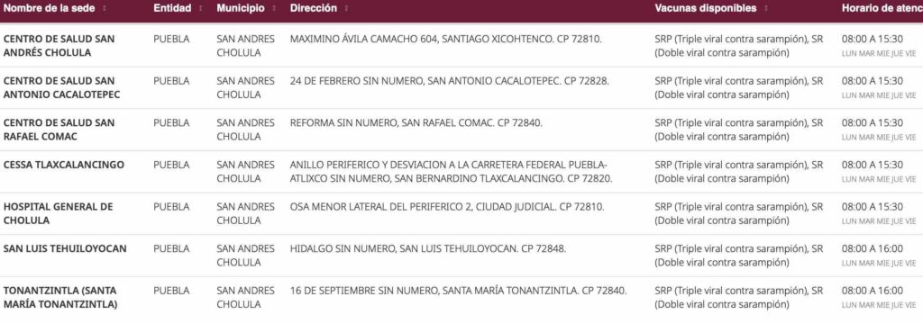 San Andrés puntos de vacunación