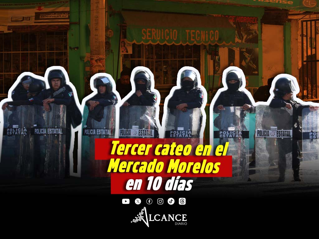 ¡De nuevo! Autoridades vuelven al Mercado Morelos para tercer cateo en lo que va del mes