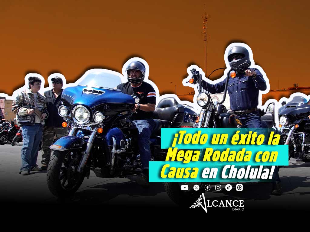 Miles de motociclistas participan en la Mega Rodada con Causa en San Pedro Cholula