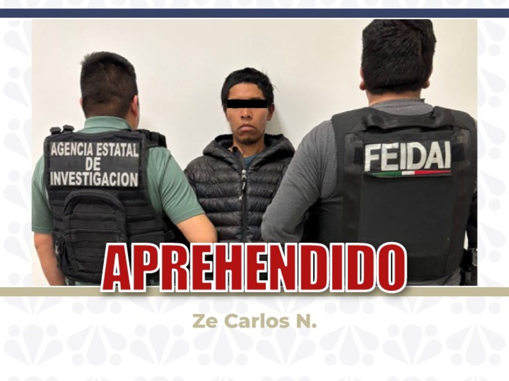 Detienen a Ze Carlos N. por robo agravado en el municipio de Atlixco